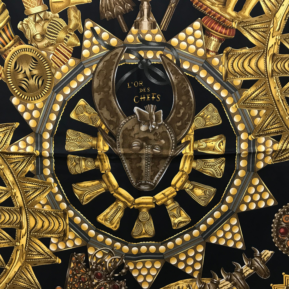 ❤️SOLD❤️ HERMES Scarf L'OR DES CHEFS BY J. Metz - Picture 2 of 7
